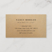 Hair Salon Rustic Kraft  Business Card Visitekaartje (Achterkant)