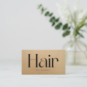 Hair Salon Rustic Kraft  Business Card Visitekaartje (Staand voorkant)