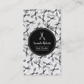 Hair Salon Scissor Pattern Marble Appointment Afsprakenkaartje (Voorkant)