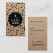 Hair Salon Scissor Pattern Rustic Appointment Afsprakenkaartje (Voorkant / Achterkant)