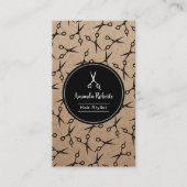 Hair Salon Scissor Pattern Rustic Appointment Afsprakenkaartje (Voorkant)