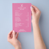 Hair Salon Scissors Dark Pink Service Price List Flyer (Hand)