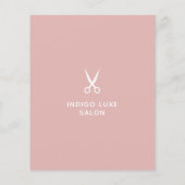 Hair Salon Scissors Modern Dusty Pink Marketing Flyer (Achterkant)
