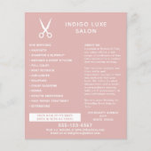 Hair Salon Scissors Modern Dusty Pink Marketing Flyer (Voorkant)