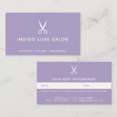 Hair Salon Scissors Modern Paars Afsprakenkaartje (Voorkant / Achterkant)