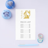Hair Salon Simple Gold White Price List Services Flyer (Enkel)