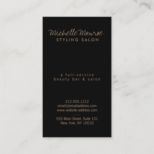 Hair Salon, Stylist, Beauty Girl Tan/Brown Visitekaartje (Achterkant)