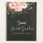 Hair Salon Stylist Elegant Floral Roos Appointment Planner (Voorkant)