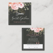 Hair Salon Stylist Elegant Floral Roos Appointment Vierkante Visitekaartje (Voorkant / Achterkant)