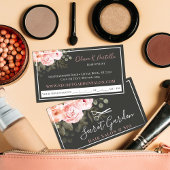 Hair Salon Stylist Elegant Floral Roos Appointment Visitekaartje