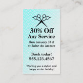 Hair salon stylist foliday coupon gift card xmas (Achterkant)