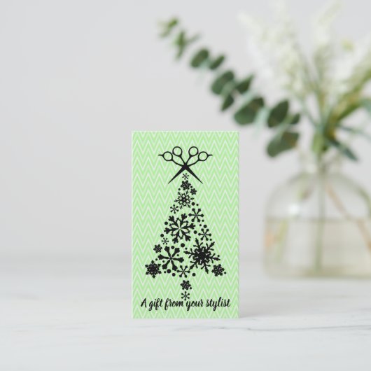 Hair salon stylist foliday coupon gift card xmas (Staand voorkant)