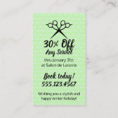 Hair salon stylist foliday coupon gift card xmas (Achterkant)