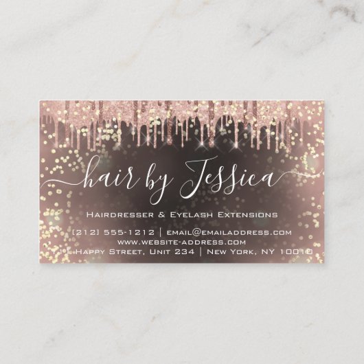 Hair Salon Stylist Hairdresser Nails Makeup Beauty Visitekaartje (Achterkant)