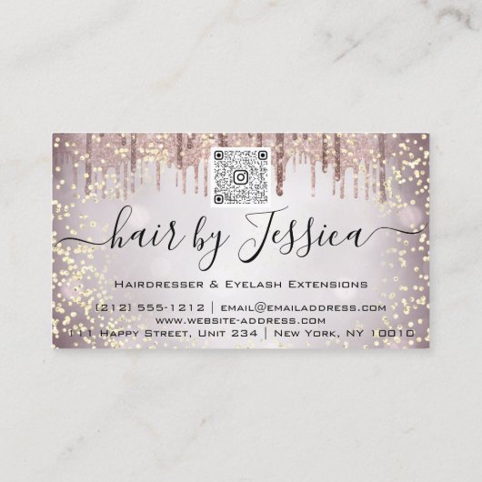 Hair Salon Stylist Hairdresser Roos Drift QR Code Visitekaartje (Achterkant)