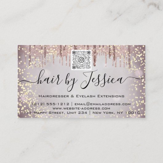 Hair Salon Stylist Hairdresser Roos Drift QRCode Visitekaartje (Achterkant)