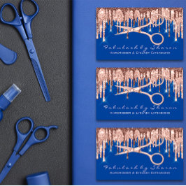 Hair Salon Stylist Hairdresser Scissors Roos Blue Visitekaartje