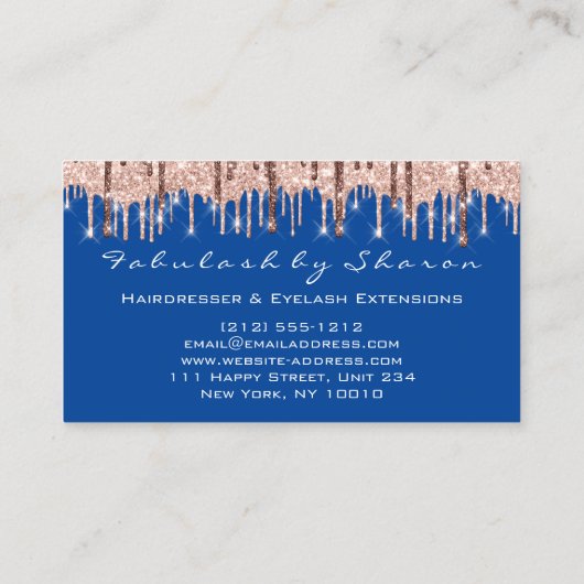 Hair Salon Stylist Hairdresser Scissors Roos Blue Visitekaartje (Achterkant)