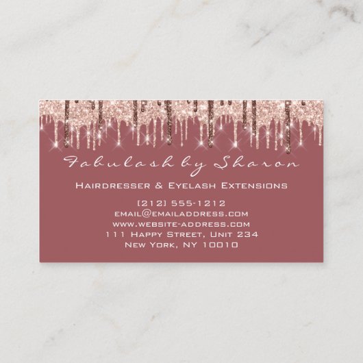 Hair Salon Stylist Hairdresser Scissors Roos Drip Visitekaartje (Achterkant)