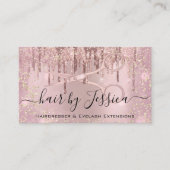 Hair Salon Stylist Hairdresser Scissors Roos Visitekaartje (Voorkant)