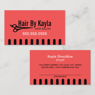 Hair Salon Stylist met Appointment Coral Afsprakenkaartje