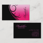 Hair Salon Visitekaartje Swirl Pink Black (Voorkant / Achterkant)