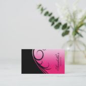 Hair Salon Visitekaartje Swirl Pink Black (Staand voorkant)