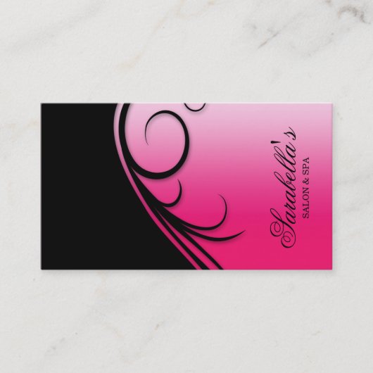 Hair Salon Visitekaartje Swirl Pink Black (Voorkant)