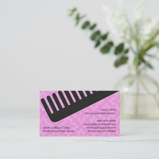 Hair Salon Visitekaartje w/Afspraak Afsprakenkaartje (Staand voorkant)