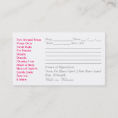 Hair Salon-Visitekaartjes Afsprakenkaartje (Achterkant)