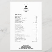 Hair Salon voeg de prijslijst van het Menu Service (Voorkant)