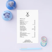 Hair Salon voeg de prijslijst van het Menu Service (Enkel)