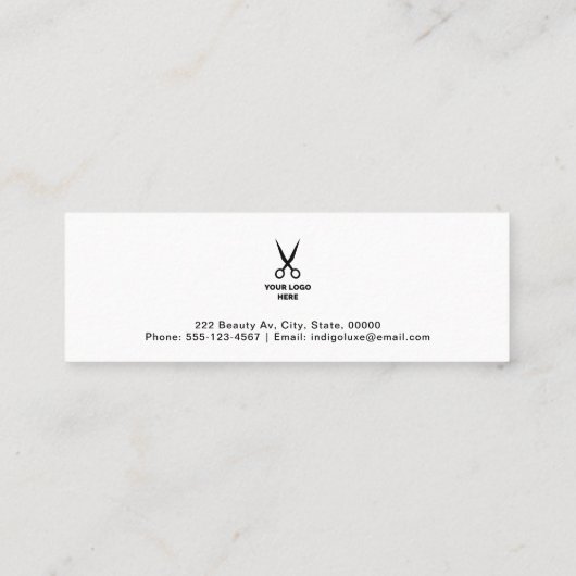 Hair Salon Voeg je Logo benoeming toe Mini Visitekaartje (Achterkant)
