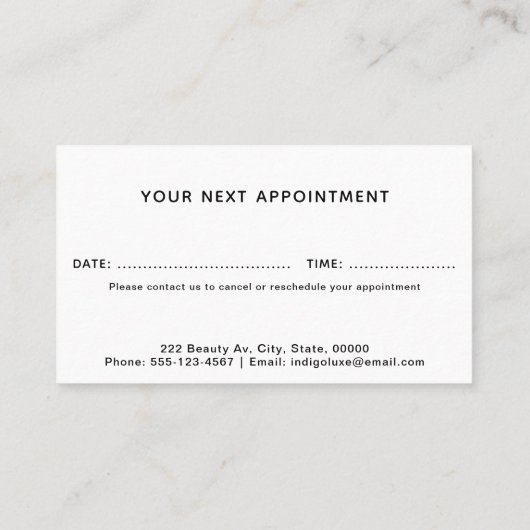 Hair Salon Voeg je Logo toe Afsprakenkaartje (Achterkant)