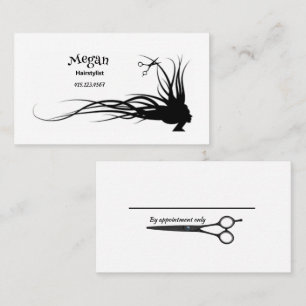 Hair & Scissors Silhouette Haarstylist Business Ca Visitekaartje