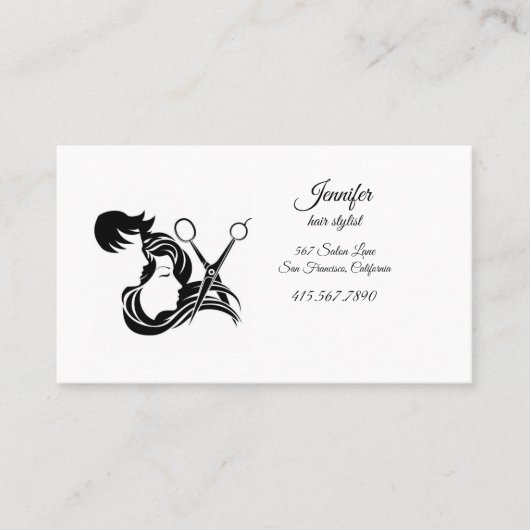 Hair Silhouette's & Scissors Haarstylist Business Visitekaartje (Voorkant)