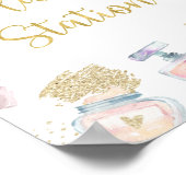 Hair Station Glitz en Glam Spa Birthday Sign Poster (Hoek)