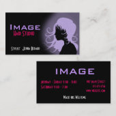 Hair Studio Visitekaartje Paars Black (Voorkant / Achterkant)