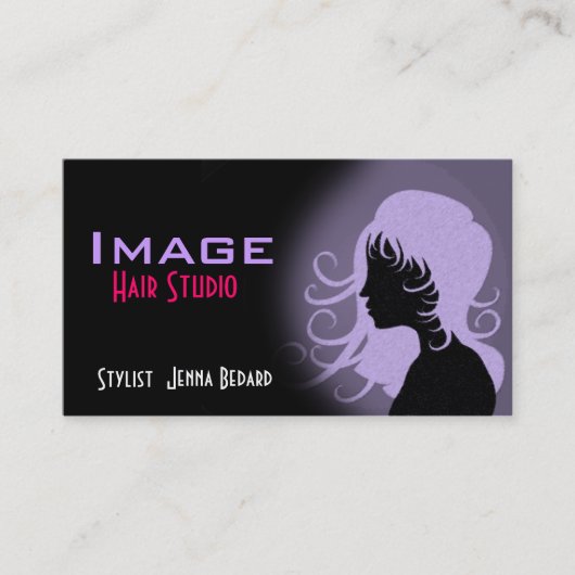 Hair Studio Visitekaartje Paars Black (Voorkant)