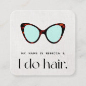Hair Stylist 60's Retro Sunbril Square B Vierkante Visitekaartje (Voorkant)