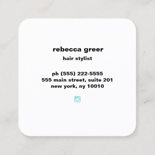 Hair Stylist 60's Retro Sunbril Square B Vierkante Visitekaartje (Achterkant)