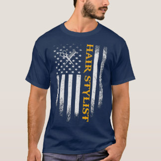  Hair Stylist Amerikaans vlagpatriotticum T-shirt