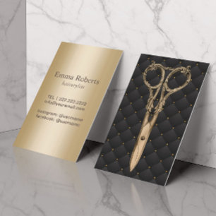 Hair Stylist Antiek Gold Scissor Luxury Salon Visitekaartje