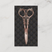 Hair Stylist Antiek Roos Gold Scissor Lux Salon Visitekaartje (Voorkant)