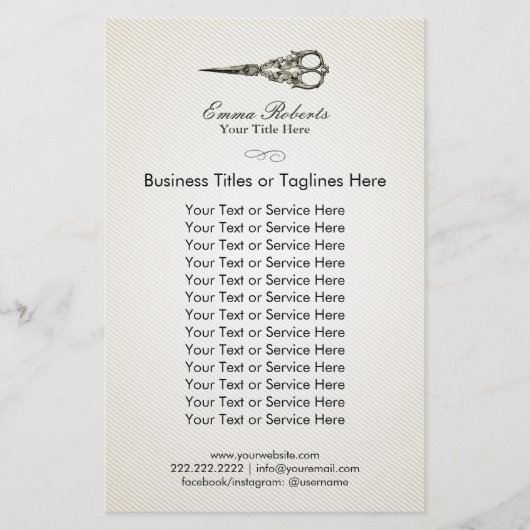 Hair Stylist Antiek Scissor  Hair Salon Flyer (Voorkant)