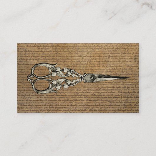 Hair Stylist Antiek Scissor Hairdresser Visitekaartje (Voorkant)