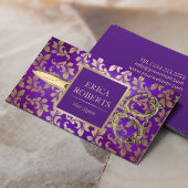 Hair Stylist Antiek Scissor Luxury Paars & Gold Visitekaartje