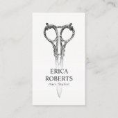 Hair Stylist Antiek Scissor & Roos Beauty Salon Visitekaartje (Voorkant)