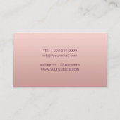 Hair Stylist Antiek Scissor Roos Gold Damask Visitekaartje (Achterkant)