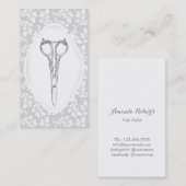 Hair Stylist Antiek Silver Scissor Elegant Salon Visitekaartje (Voorkant / Achterkant)